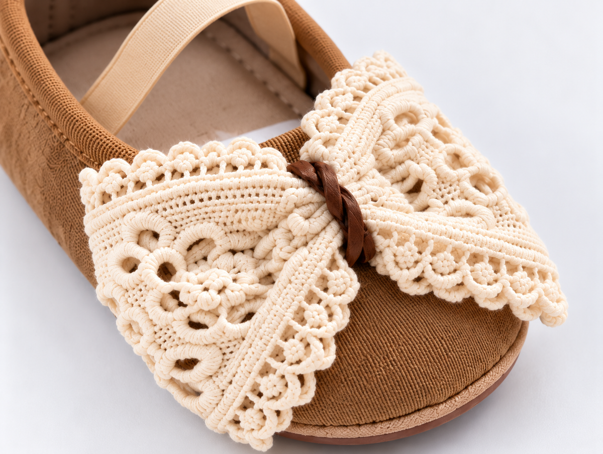 Crochet Bow Baby Shoes