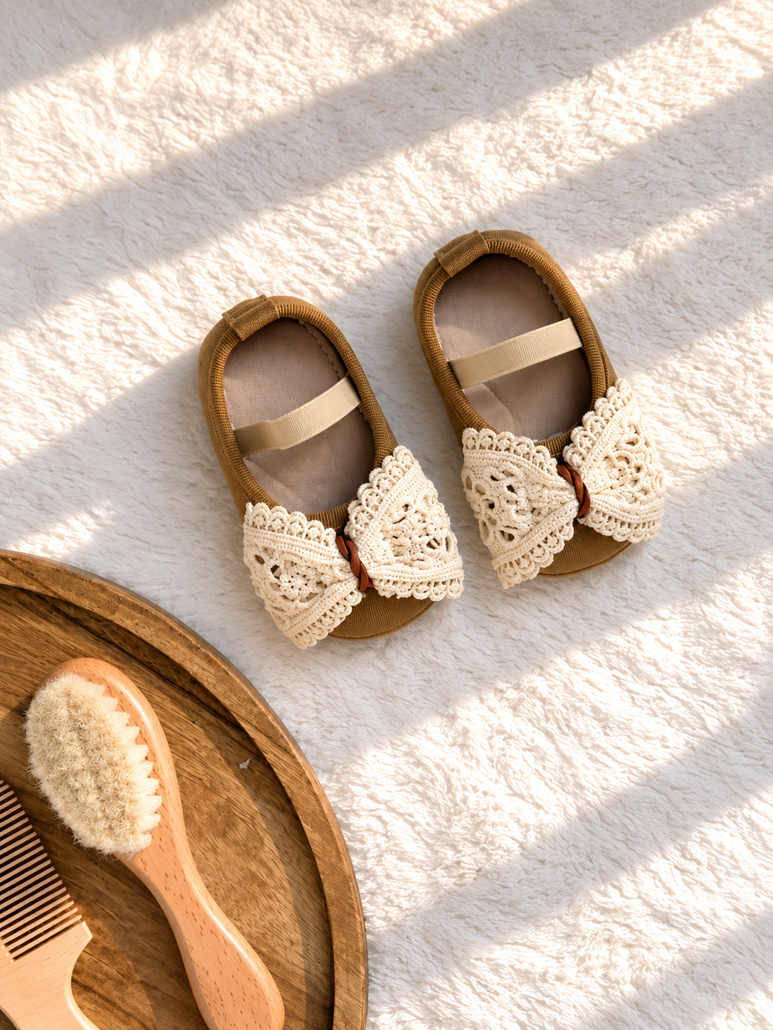 Crochet Bow Baby Shoes