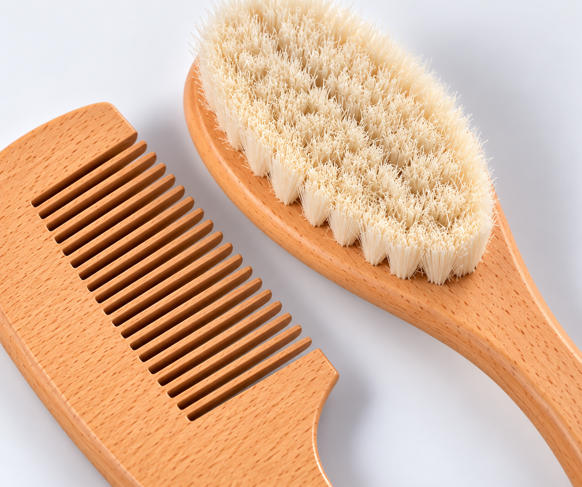 Wooden Brush & Comb Set