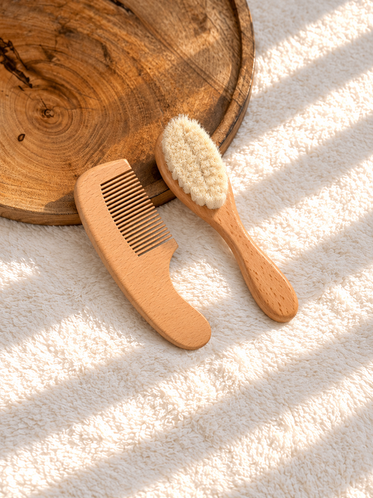 Wooden Brush & Comb Set